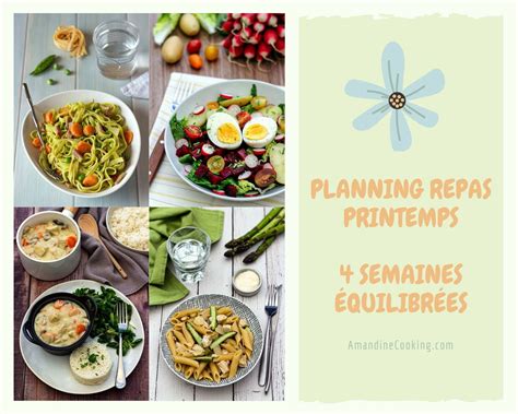 Planning Repas Pour La Saison Printemps 4 Semaines Types Amandine