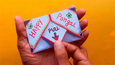Diy Surprise Message Card For Pongal Festivalpull Tab Origami