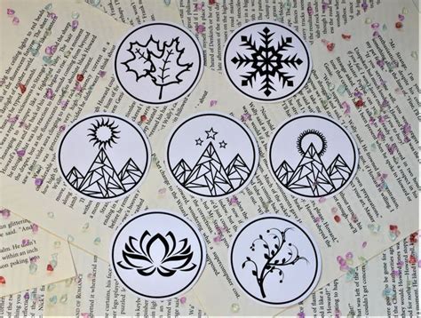 A Court Of Thorns And Roses Stickers Court Symbols Sarah J Maas