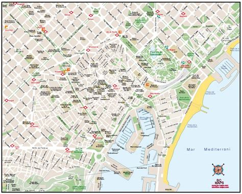 Mapa Vectorial Illustrator Eps Barcelona Centro Esade Bc Maps Mapa Vectorial Eps