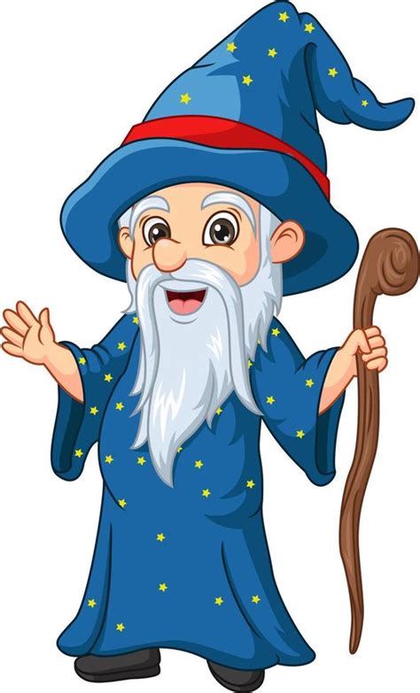 Cartoon Old Wizard Holding Stick 5112834 Vector Art At Vecteezy