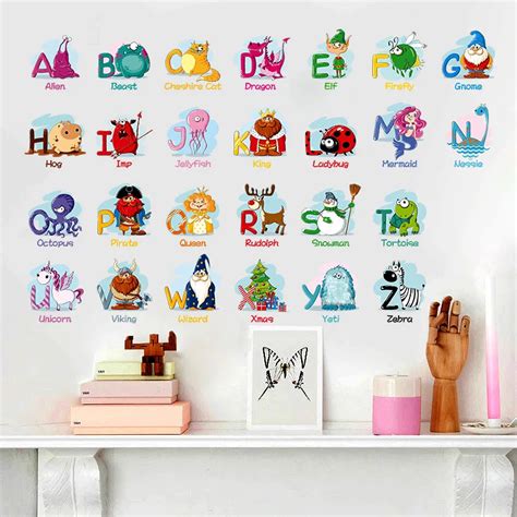 Buy Cartoon Alphabet Wall Stickers A Z English Letters