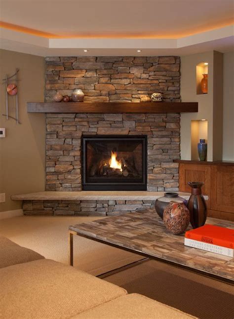 The color in this room is the most evident item. 25 Stacked Stone Fireplace Design to Make A Joyful Area