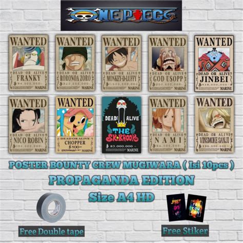 Jual Poster Bounty One Piece Crew Mugiwara Isi Pcs Ukuran X Cm Shopee Indonesia