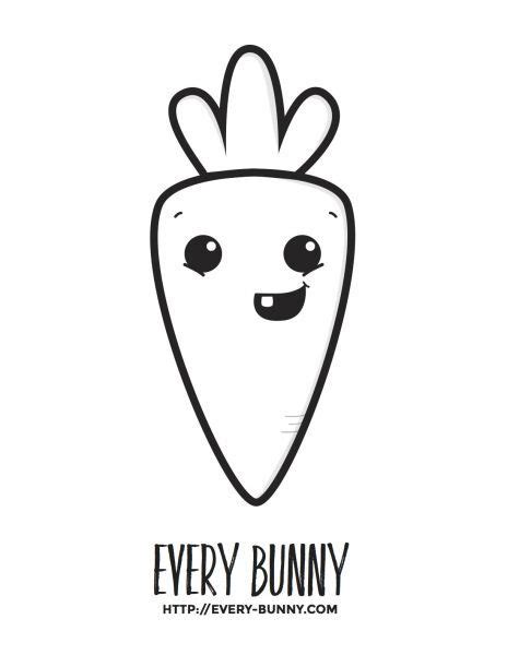 Carrot Cartoon Character Coloring Page Printable