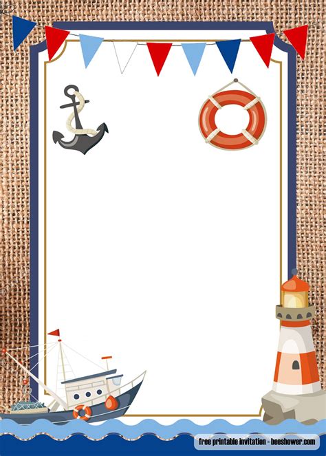 Free Printable Nautical Themed Baby Shower Invitations
