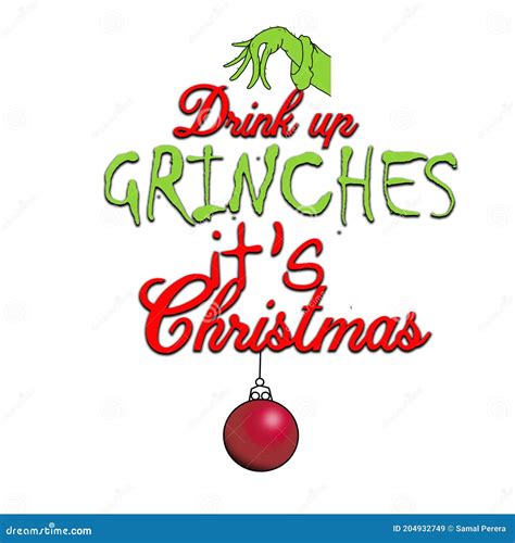 Merry Grinche Mas Calligraphy Phrase For Christmas Stock