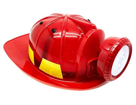 Texpress Deluxe Led Light Up Kids Fireman Hat Hard Plastic Red