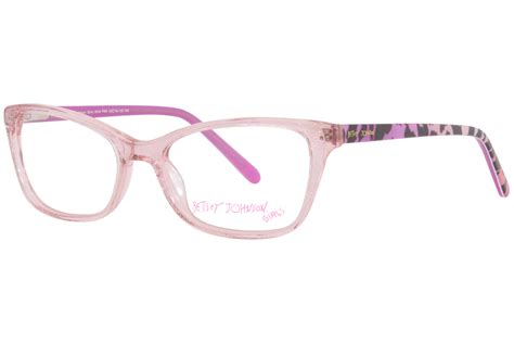 betsey johnson wink pnk eyeglasses girl s pink full rim rectangle shape 49mm