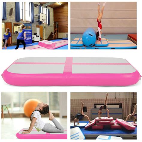 black skytou inflatable gymnastics air track tumbling mat 10ft 3 3ft 4 inches thickness airtrack