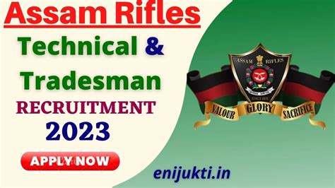 Assam Rifles Recruitment 2023 For Technical Tradesman Post Apply Now