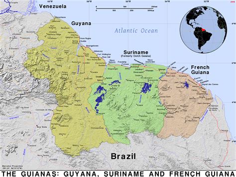 The Guianas · Public Domain Maps By Pat The Free Open Source