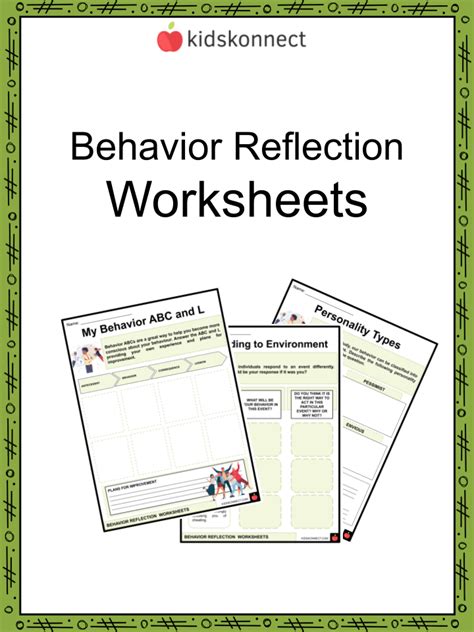 Behavior Reflection Worksheets And Facts Definition Expression