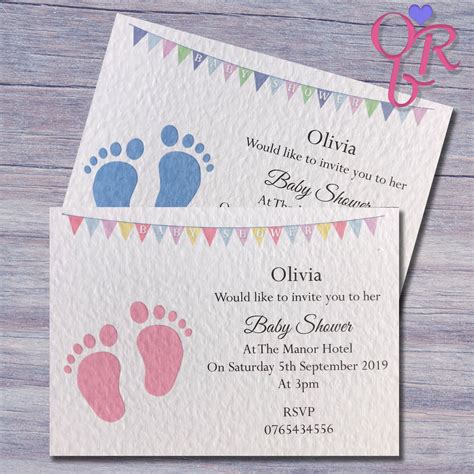 Footprint Baby Shower Invitation Occasions By Rebecca Ltd