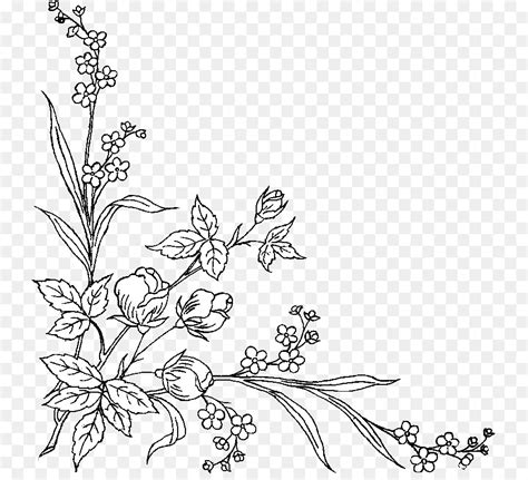 Gambar Bunga Kartun Hitam Putih Png Gambar Bahan Bunga Hias Hitam Dan