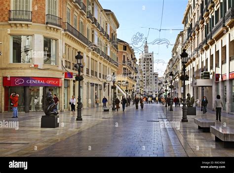 Calle Marques De Larios Pedestrian Street In Malaga Spain Stock