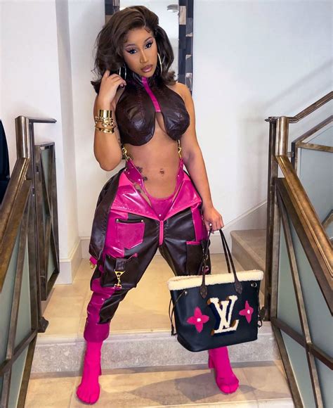 Cardi B Shows Off Abs In Leather Harness Thong Outfit Pic Us Weekly