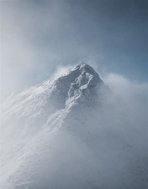 Snowy Mountain Peak And Cloudscape Stock Image Image Of Outside Cold