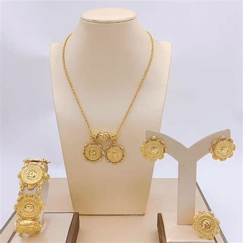 24k Gold Plated Saudi Arabia Jewelry Sets Ladies Wholesale Costume Jewelry Settings Without