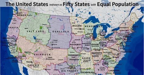 Tamerlanes Thoughts Map Of 50 States With Equal Populations