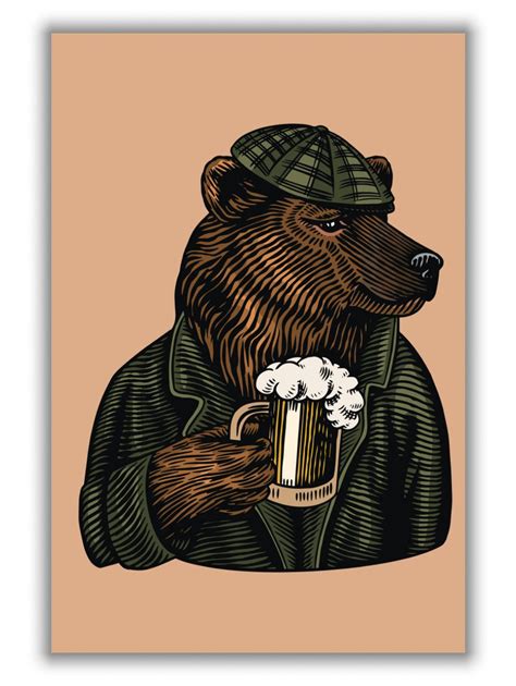 Frosty The Bear With A Frosty Beer In 2022 Beer Illustration