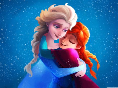 Frozen wallpapers, elsa, anna, hug, artwork, animation. Disney Frozen Anna and Elsa illustration HD wallpaper ...