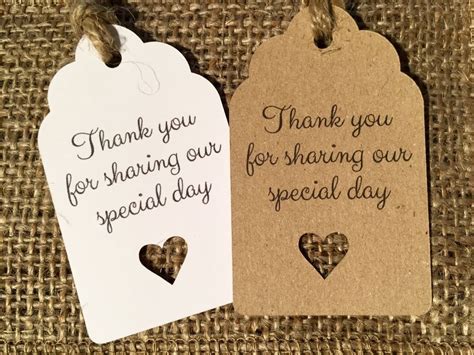 Details About Thank You Wedding Favour Tags With Rustic Twine In 2020