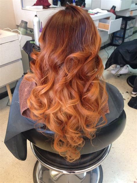 Redheads with warm skin tones look pretty awesome with peachy and golden ombre shades. Dark copper brown, Carmel, and light copper blonde. Ombré ...