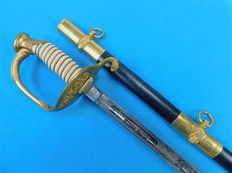 Vintage Us German Made Model 1852 Engraved Navy Officers Sword W