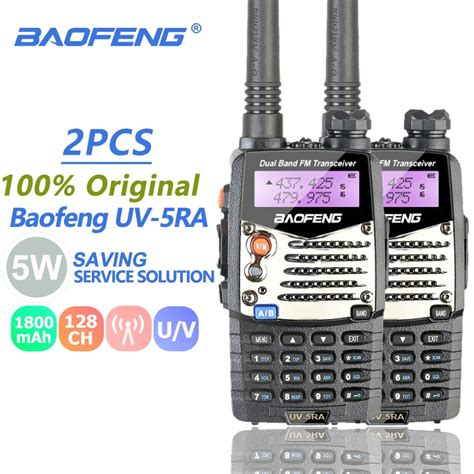 2pcs Baofeng Uv 5ra Ham Radio Uhf Vhf Dual Band Walkie Talkie Fm Transceiver Two Way Radio