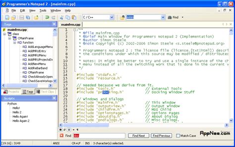Programmers Notepad Special Text Editor For Coders Appnee Freeware