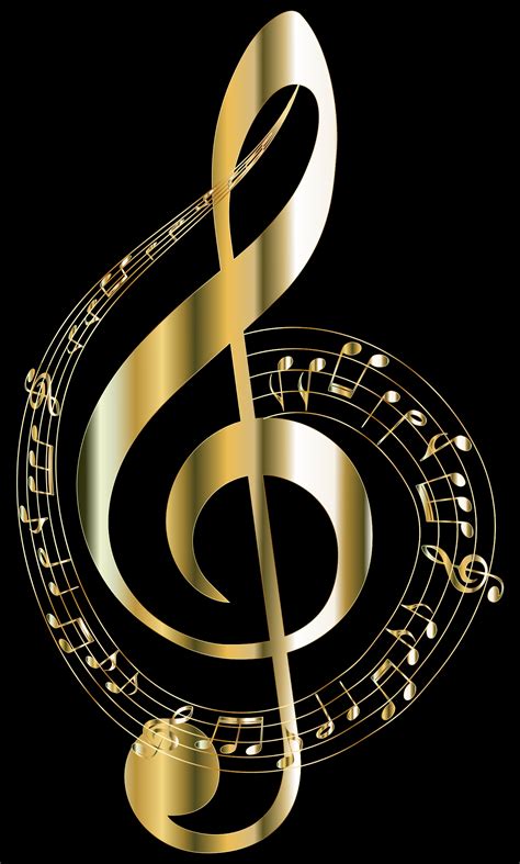 Clipart - Gold Musical Notes Typography 2