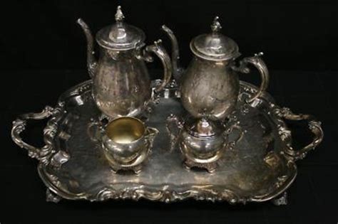 ANTIQUE FB Rogers Silver Plate Tea Set 6377 5 Pc Set Antique Price