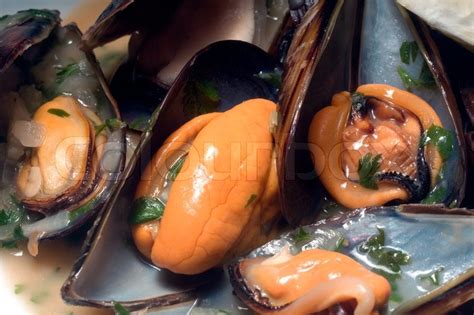 Fresh Cooked Mussels At The Restaurant Stock Image Colourbox
