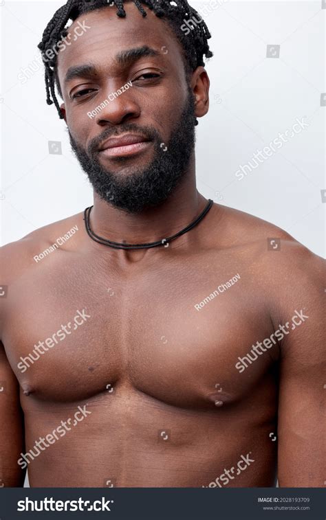 Confident African American Bodybuilder Man Naked Stock Photo 2028193709