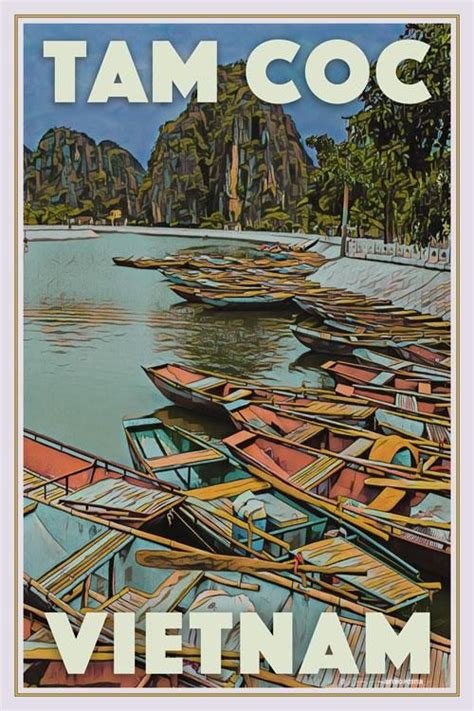 Tam Coc Vietnam 2xl Vintage Travel Posters Travel Posters Vintage