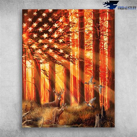 Top 45 Imagen Deer With American Flag Background Vn