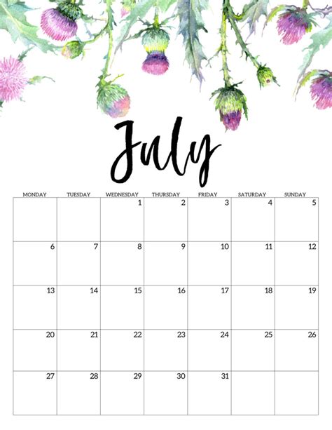 30 Free Printable July 2020 Calendars With Holidays Onedesblog