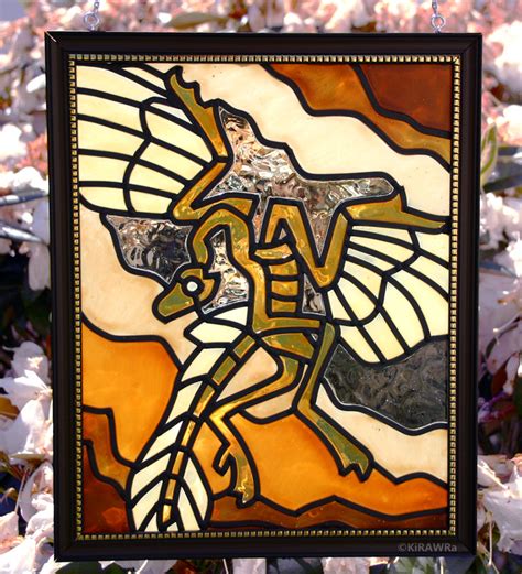 Archaeopteryx Faux Stained Glass Outdoor By Kirawra On Deviantart