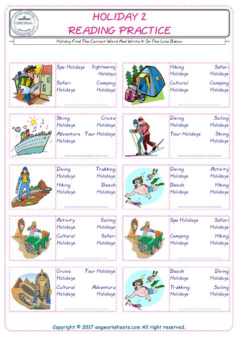 Holiday Esl Printable English Vocabulary Worksheets