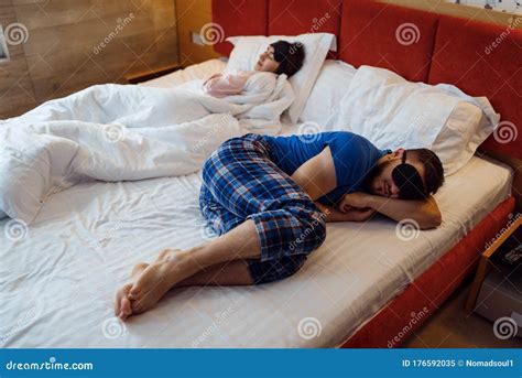 Husband And Wife Sleep Apart In The Bed Stock Image Image Of Frustration Couple 176592035