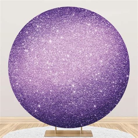 Laeacco 65x65ft Glitter Gradient Purple Round Backdrop