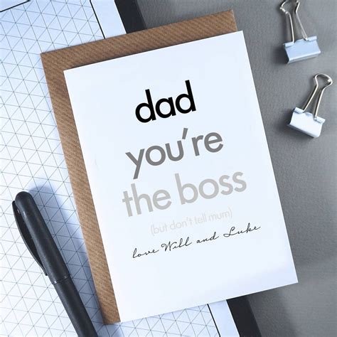 Dad You Re The Boss Father S Day Card Daddy By Rich Little Things