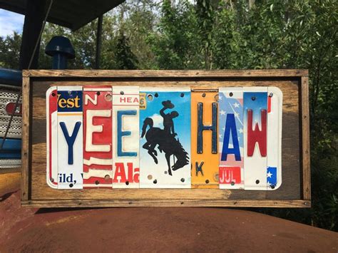 Yee Haw Sign License Plate Sign Cowboy Decor Country Life Etsy