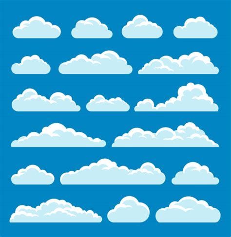 Blue Sky With Fluffy Clouds Illustrations Royalty Free Vector Graphics