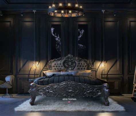 Matt Black Double 46 Designer Frech Rococo Gothic Style Bed With Upholstery Ebay In 2023