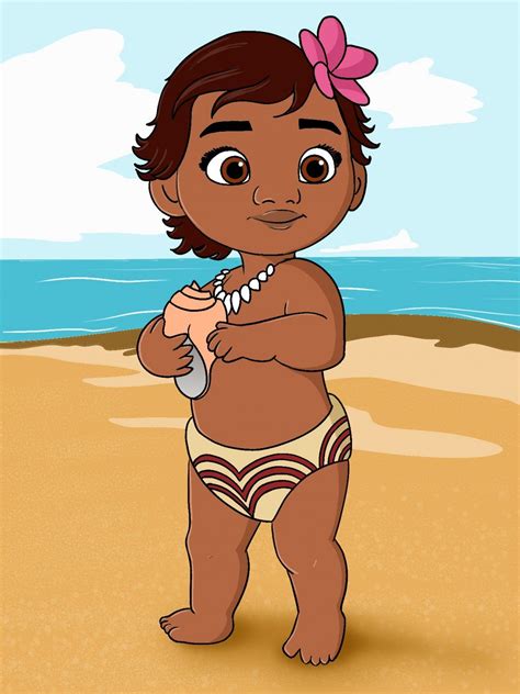 Begin by sketching moana's face, neck, and hair. How To Draw Baby Moana From Disney's Moana - Draw Central ...