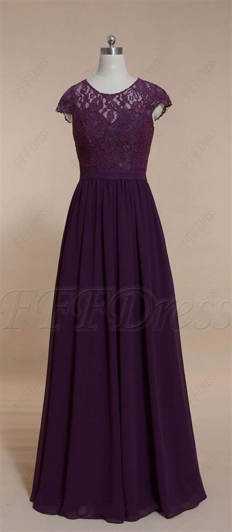 Modest Plum Purple Bridesmaid Dresses Long Purple Bridesmaid Dresses