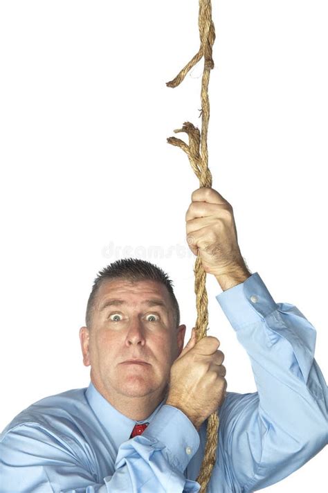Businessman Hanging From Fraying Rope Stock Photography Image 13561722