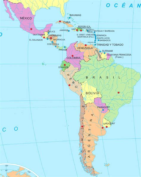 Mapa Politico De Los Paises De America Latina Ilustracion Del Vector